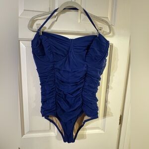 J.Crew Blue Rouched Swimsuit